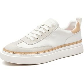 BEAU TODAY Men's Dress Sneakers Casual Shoes, Leather Fashion Sneakers for Men, Classic Handmade Lace Up Sneakers Comforter Tennis Retro Shoes