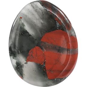 Natural Cherry Blossom Quartz Crystal Thumb Worry Stone for Anxiety Therapy Healing Chakra Reiki Meditation, Teardrop Shaped