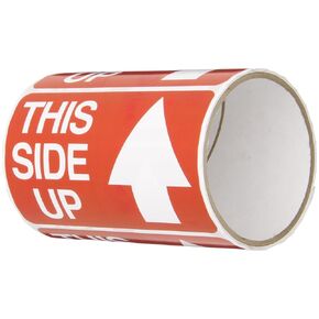 TapeCase - SHIPLBL-088-50 SHIPLBL-088 Printed Red Labelling Tape - (Pack of 50) Adhesive Sticker Tape with White “This Side up" Lettering. Labels and Adhesives