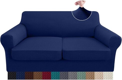 Granbest 4 Piece High Stretch Couch Covers for 3 Cushion Couch Thick Premium Sofa Slipcover Fitted Sofa Cover Furniture Protector for 3 Seat Sofas Dog Pet Proof Machine Washable (Large, Gray) in Saudi Arabia