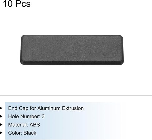 MECCANIXITY 10Pcs Standard Plastic Rectangle Aluminum Extrusion End Cap Black Hole Dia 7.2mm 120x40mm for Trolley, Fish Tank Rack, Storage Rack in Saudi Arabia