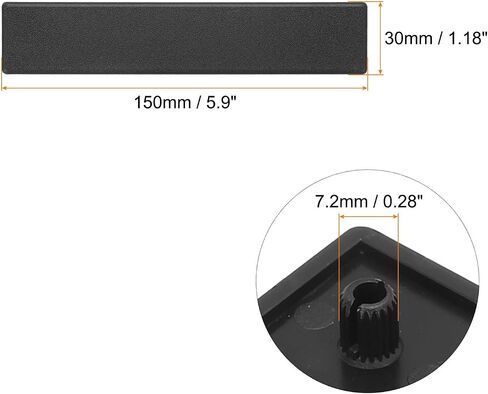 MECCANIXITY 10Pcs Standard Plastic Rectangle Aluminum Extrusion End Cap Black Hole Dia 7.2mm 120x40mm for Trolley, Fish Tank Rack, Storage Rack in Saudi Arabia
