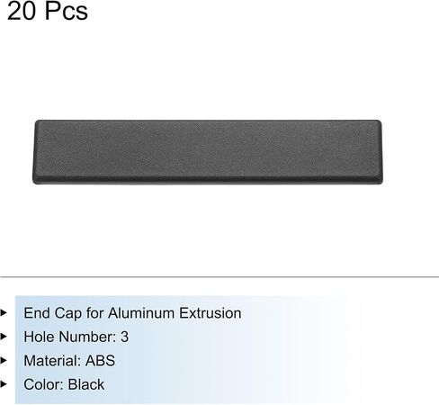 MECCANIXITY 10Pcs Standard Plastic Rectangle Aluminum Extrusion End Cap Black Hole Dia 7.2mm 120x40mm for Trolley, Fish Tank Rack, Storage Rack in Saudi Arabia