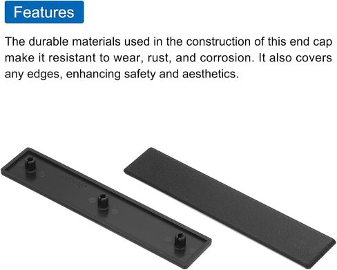 MECCANIXITY 10Pcs Standard Plastic Rectangle Aluminum Extrusion End Cap Black Hole Dia 7.2mm 120x40mm for Trolley, Fish Tank Rack, Storage Rack in Saudi Arabia