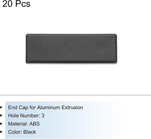 MECCANIXITY 10Pcs Standard Plastic Rectangle Aluminum Extrusion End Cap Black Hole Dia 7.2mm 120x40mm for Trolley, Fish Tank Rack, Storage Rack in Saudi Arabia