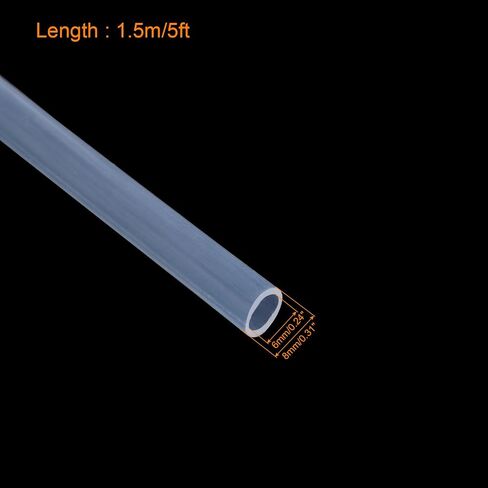 Uxcell أنابيب السيليكون 5 مم (3/16 بوصة) ID 8 مم (5/16 بوصة) OD 5ft أنبوب مطاط السيليكون خرطوم الهواء أنابيب المياه واضحة مع المشابك in Saudi Arabia