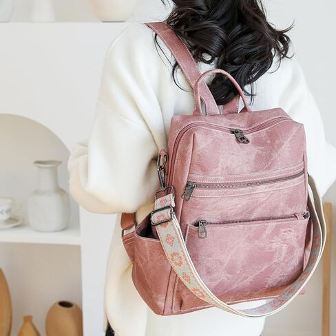 Women's Fashion Backpack Purse Multipurpose Large Capacity Travel Handbags Convertible Bag Black in Saudi Arabia