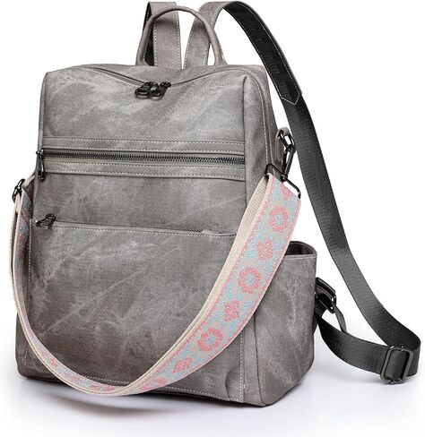 Women's Fashion Backpack Purse Multipurpose Large Capacity Travel Handbags Convertible Bag Black in Saudi Arabia