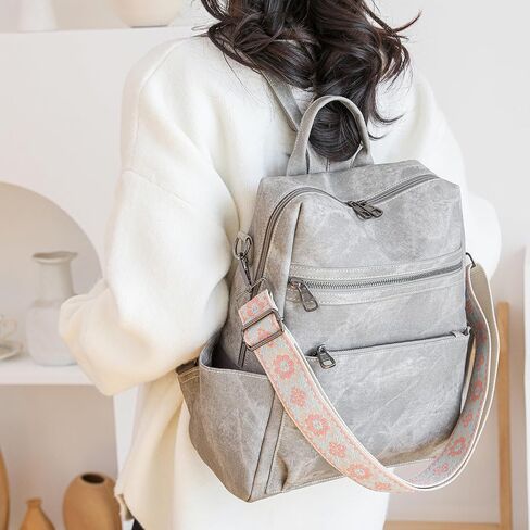 Women's Fashion Backpack Purse Multipurpose Large Capacity Travel Handbags Convertible Bag Black in Saudi Arabia
