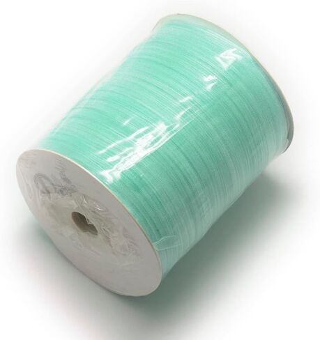 KISSITTY 500 Yards 1/4" Sheer Organza Ribbon Craft Decorative Ribbon Aquamarine Gift Wrapping Ribbons for Wedding Party Holiday Home Garment Decorations Floral Bouquets Bows Crafts Ornaments in Saudi Arabia