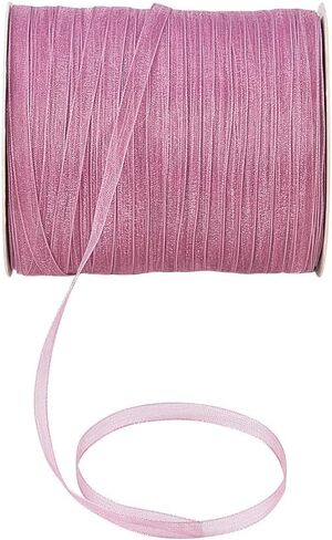 KISSITTY 500 Yards 1/4" Sheer Organza Ribbon Craft Decorative Ribbon Aquamarine Gift Wrapping Ribbons for Wedding Party Holiday Home Garment Decorations Floral Bouquets Bows Crafts Ornaments in Kuwait