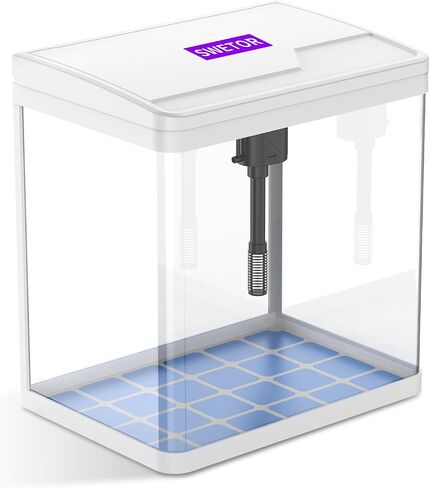 2 Gallon Glass Small Fish Tank Starter Kits - Betta Fish Tank with Filter and Light, Self-Cleaning Fish Tank. in Saudi Arabia