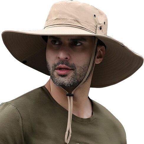 TUVATU Wide Brim Sun Hat with Chin Strap, UPF 50+ Breathable Fishing Hiking Visor Cap for Summer Men Women in Saudi Arabia