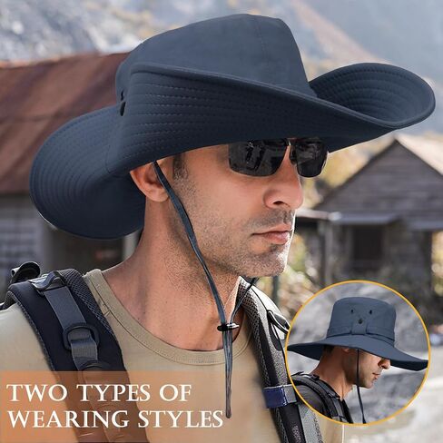TUVATU Wide Brim Sun Hat with Chin Strap, UPF 50+ Breathable Fishing Hiking Visor Cap for Summer Men Women in Saudi Arabia