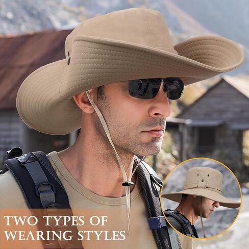 TUVATU Wide Brim Sun Hat with Chin Strap, UPF 50+ Breathable Fishing Hiking Visor Cap for Summer Men Women in Saudi Arabia