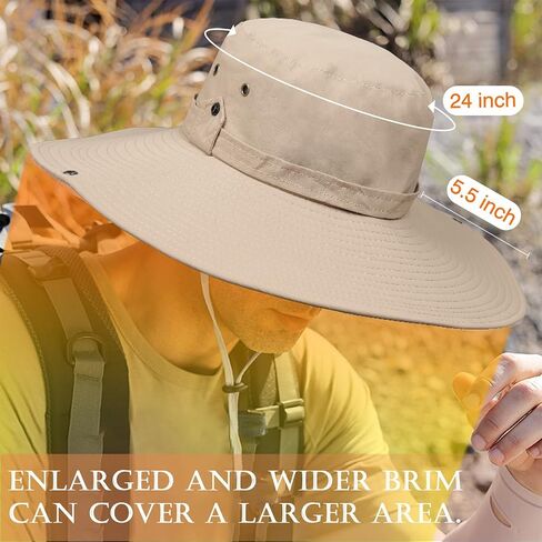 TUVATU Wide Brim Sun Hat with Chin Strap, UPF 50+ Breathable Fishing Hiking Visor Cap for Summer Men Women in Saudi Arabia