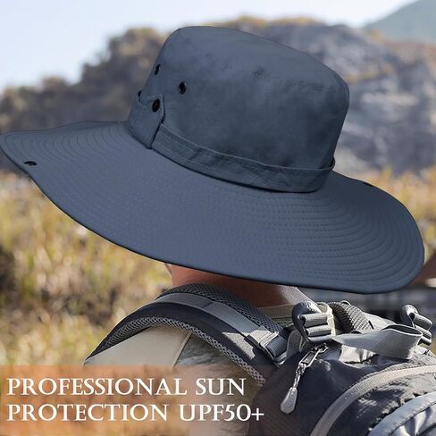 TUVATU Wide Brim Sun Hat with Chin Strap, UPF 50+ Breathable Fishing Hiking Visor Cap for Summer Men Women in Saudi Arabia