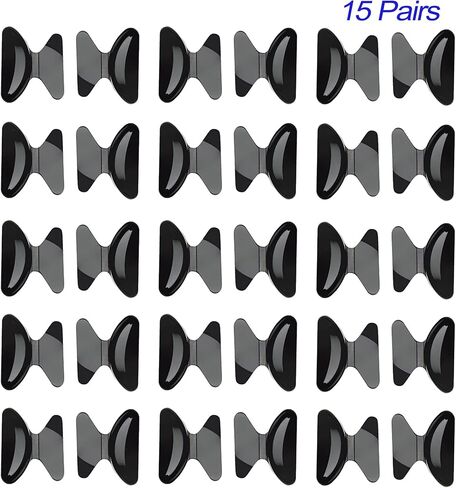 Eyeglass Nose Pads Adhesive 15 Pairs Silicone Soft Anti Slip Nose Pads for Glasses Sunglasses Plastic Frames (Black 1.8mm) in Saudi Arabia