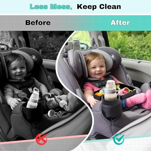 صينية مقعد السيارة للسفر للأطفال، قم بتحويل حامل الأكواب الخاص بك إلى صينية للاستخدام مع مقاعد السيارة، الداعم، عربة الأطفال وفي أي مكان به حامل أكواب، أساسيات رحلة الطريق للأطفال الصغار للوجبات الخفيفة والترفيه in Kuwait
