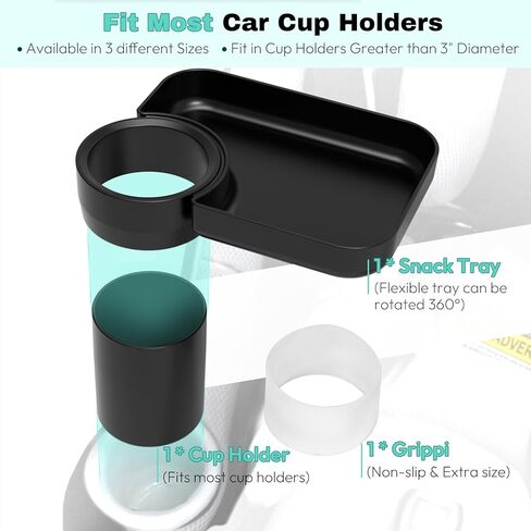صينية مقعد السيارة للسفر للأطفال، قم بتحويل حامل الأكواب الخاص بك إلى صينية للاستخدام مع مقاعد السيارة، الداعم، عربة الأطفال وفي أي مكان به حامل أكواب، أساسيات رحلة الطريق للأطفال الصغار للوجبات الخفيفة والترفيه in Kuwait