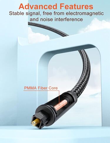 Optical Extension Cable Digital Toslink Male to Female S/PDIF Cords Compatible with Home Theater, Sound Bar, TV, PS4, Xbox, Playstation & More - Black (6.6ft/2m) in Saudi Arabia
