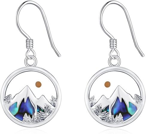 أقراط جبلية من بذور الخردل للنساء والفتيات من الفضة الإسترلينية أذن البحر الجبلية المتدلية على شكل خطاف أقراط مجوهرات طبيعية هدية للمتزلجين والمتنزهين والمعسكرات والمتسلقين in Kuwait