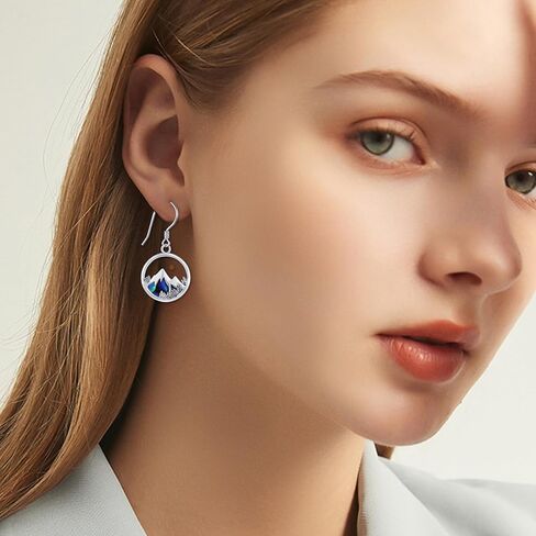 أقراط جبلية من بذور الخردل للنساء والفتيات من الفضة الإسترلينية أذن البحر الجبلية المتدلية على شكل خطاف أقراط مجوهرات طبيعية هدية للمتزلجين والمتنزهين والمعسكرات والمتسلقين in Kuwait