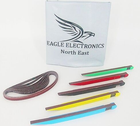 مجموعة من 5 قطع من عصا الصنفرة مع حزامين بديلين إضافيين لكل عصا، 5 حبيبات 120، 240، 320، 400 و600 حبيبة لصنفرة الخشب والمعادن والبلاستيك، (صنع في الولايات المتحدة الأمريكية)، S5G10 in Kuwait