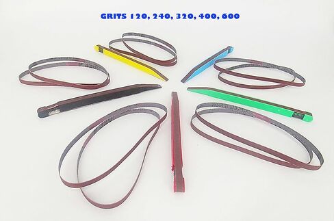 مجموعة من 5 قطع من عصا الصنفرة مع حزامين بديلين إضافيين لكل عصا، 5 حبيبات 120، 240، 320، 400 و600 حبيبة لصنفرة الخشب والمعادن والبلاستيك، (صنع في الولايات المتحدة الأمريكية)، S5G10 in Kuwait