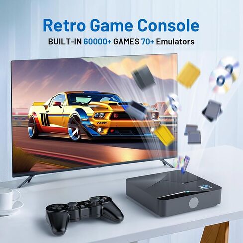 Retro Game Console Retroplay Emulator - Super Console X2 60,000+ ألعاب فيديو، وحدة تحكم محاكي متوافقة مع أكثر من 70 محاكيًا، نظام مزدوج، 4K UHD، BT5.0، 2.4G+5G، وحدة تحكم ألعاب التوصيل والتشغيل in Kuwait