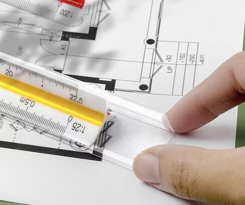 مسطرة بمقياس معماري من Ruibow، مسطرة بمقياس بلاستيكي 12 بوصة، مقياس هندسي مع مسطرة بمقياس أخاديد للمخططات، مقياس معماري للرسم والرسم 1:20، 1:25، 1:50، 1:75، 1:100، 1:125 in Kuwait