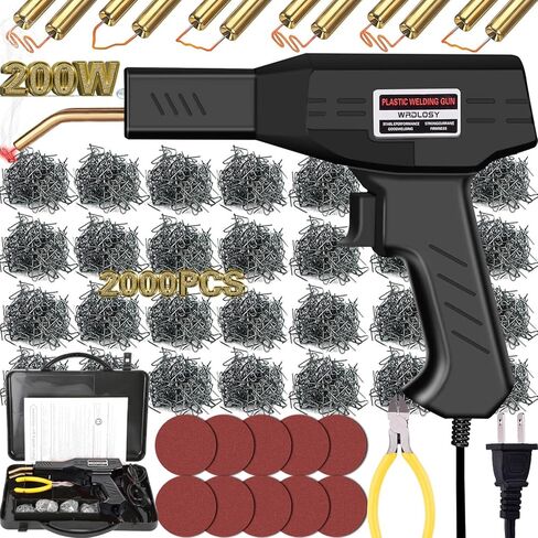 200W Plastic Welder, 2000PCS Staples 10PCS Sandpaper, Plastic welding Kit, Plier Custom Carry Case, Plastic Repair Car Bumper Repair Simplicity Of Use in Kuwait