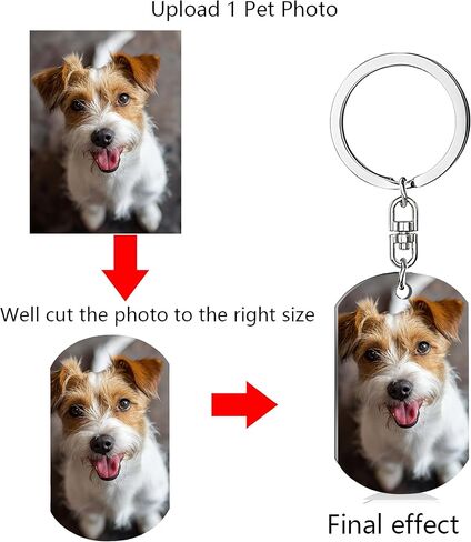 Akasuzo Personalized Dog Memorial Keychain, Custom Keychain with Picture Pet Memorial Gifts, Custom Dog Keychains with Text in Saudi Arabia