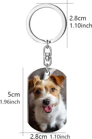 Akasuzo Personalized Dog Memorial Keychain, Custom Keychain with Picture Pet Memorial Gifts, Custom Dog Keychains with Text in Saudi Arabia