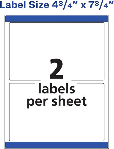 Avery Printable Shipping Labels with Sure Feed, 4.75" x 7.75", White, 50 Blank Mailing Labels (6876) in Saudi Arabia