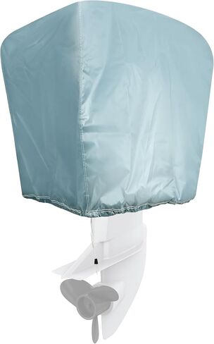 QWORK Outboard Motor Cover for Motor 50-115HP, Boat Engine Hood Cover, Heavy Duty 210D Motor Hood Cover, Waterproof Outboard Engine Cover, Grey in Saudi Arabia