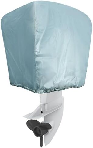 QWORK Outboard Motor Cover for Motor 50-115HP, Boat Engine Hood Cover, Heavy Duty 210D Motor Hood Cover, Waterproof Outboard Engine Cover, Grey in Saudi Arabia