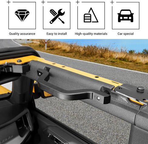 Hoolcar Front Roll Bar Grab Handles Metal Grip Handle Durable Handles Compatible with 2021-2023 Ford Bronco, Interior Accessories, 2PCs in Saudi Arabia