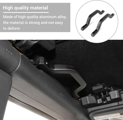 Hoolcar Front Roll Bar Grab Handles Metal Grip Handle Durable Handles Compatible with 2021-2023 Ford Bronco, Interior Accessories, 2PCs in Saudi Arabia