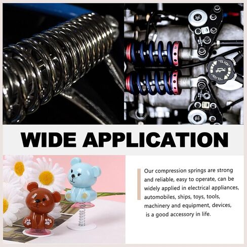 100Pcs 0.8mm Thick Compression Springs Assortment Kit, 5 Sizes Mini Stainless Steel Compression Springs for Shop and Home Repairs, 8mm OD, 10/20/30/40/50mm Length in Saudi Arabia