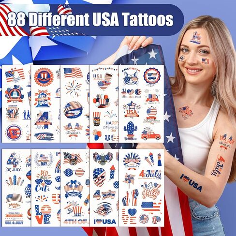 188 ملصقًا وطنيًا لملصقات الرابع من يوليو وشم الولايات المتحدة الأمريكية وملصقات يوم الاستقلال والعلم الأمريكي وملصقات الفينيل لزجاجة مياه الكمبيوتر المحمول (الرابع من يوليو) in Kuwait