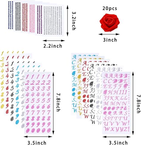 38 قطعة مجموعة زينة قبعة التخرج DIY مجموعة زينة قبعة التخرج من أحجار الراين ملصقات أرقام الحروف ملصقات حجر الراين ملصقات وردة حمراء زهور صناعية طقم تزيين قبعة التخرج لديكورات DIY in Kuwait