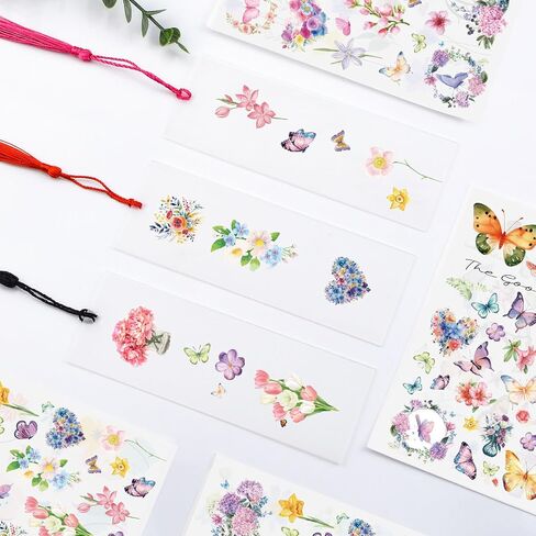 WANDIC 16 Sheets Rub On Transfer Sticker, Butterflies DIY Transfer Decals Waterproof Flowers Scrapbook Stickers for Card Making Greeting Cards Gift Wrapping Home Decoration,4 * 6in in Kuwait