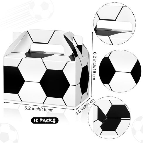 Aodaer 16 Pack Paper Soccer Treat Boxes for Team 6.2 x 6.2 x 3.5 Inch Sports Theme Candy Goodie Boxes Soccer Team Gift Boxes Soccer Birthday Party Decor for Party Supplies Gift Baby Shower in Saudi Arabia