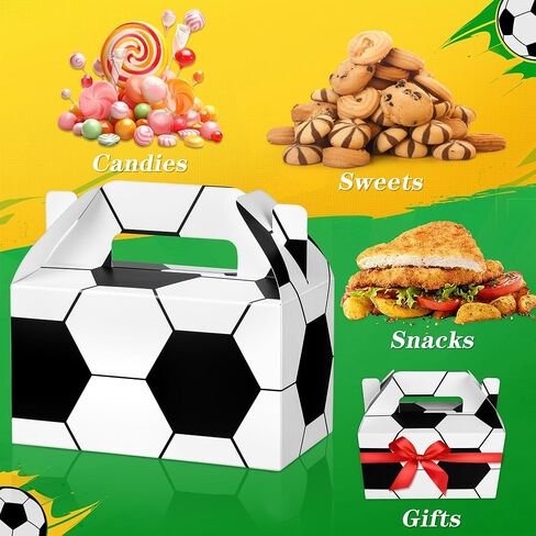 Aodaer 16 Pack Paper Soccer Treat Boxes for Team 6.2 x 6.2 x 3.5 Inch Sports Theme Candy Goodie Boxes Soccer Team Gift Boxes Soccer Birthday Party Decor for Party Supplies Gift Baby Shower in Saudi Arabia