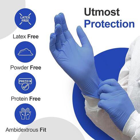 Disposable Nitrile Gloves – 200 Count/Large | Disposable Medical Exam Gloves | Non-Irritating Powder-Free & Latex-Free Gloves | Rubber Gloves for Medical Use, Cooking, Cleaning and More in Saudi Arabia