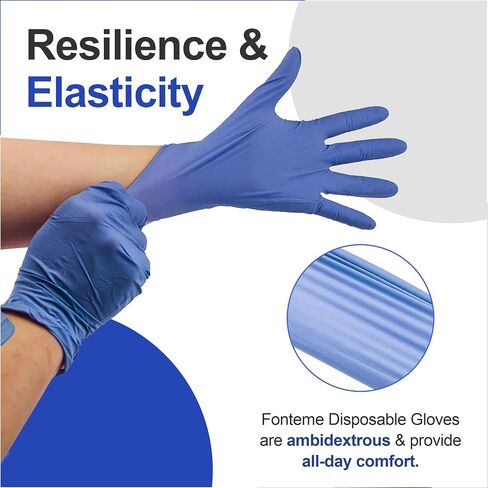 Disposable Nitrile Gloves – 200 Count/Large | Disposable Medical Exam Gloves | Non-Irritating Powder-Free & Latex-Free Gloves | Rubber Gloves for Medical Use, Cooking, Cleaning and More in Saudi Arabia