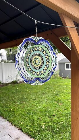ColibrÍ Shop Mandala Wind Spinner 3D الفولاذ المقاوم للصدأ للتعليق على شكل هدية ديكور داخلي/خارجي للحديقة ديكور ساحة حركية فن منحوت الرياح دقات الرياح للديكور الخارجي هدايا عيد ميلاد للأم in Kuwait