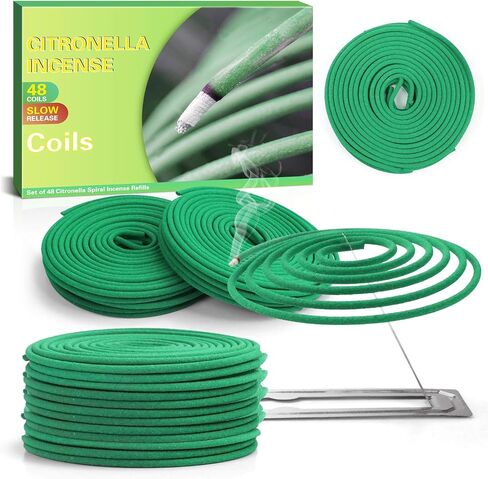 Citronella Coil, Citronella Incense Coil, Citronella Incense for Summer, Lemongrass Incense with Citronella Oil for Indoor or Outdoor Aromatherapy Fragrance- 48 Pack in Saudi Arabia