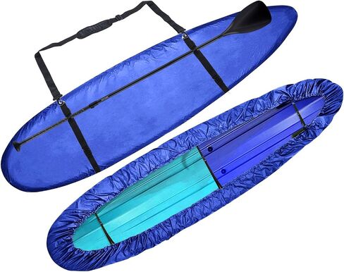 CHANGE MOORE Waterproof Kayak Cover with Shoulder Strap for Outdoor, Paddle Board Cover with 5 Straps for Strong Wind, Dust and UV Protection, Canoe Cover for Fishing Boat 11.8-13FT Black in Saudi Arabia